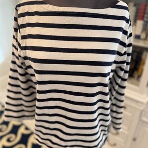 J. Crew Navy and White Striped Long Sleeve Top